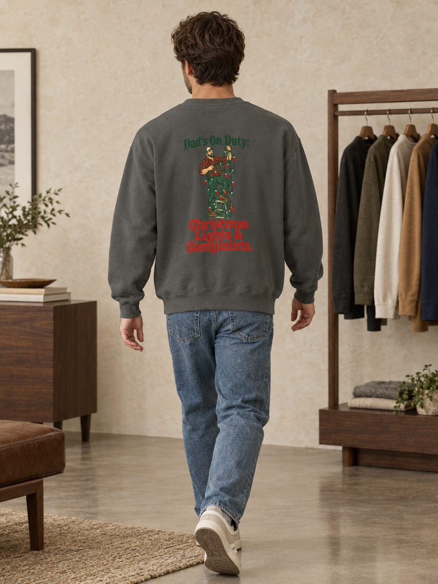 Dad’s On Duty Christmas Lights & Complaints Sweatshirt