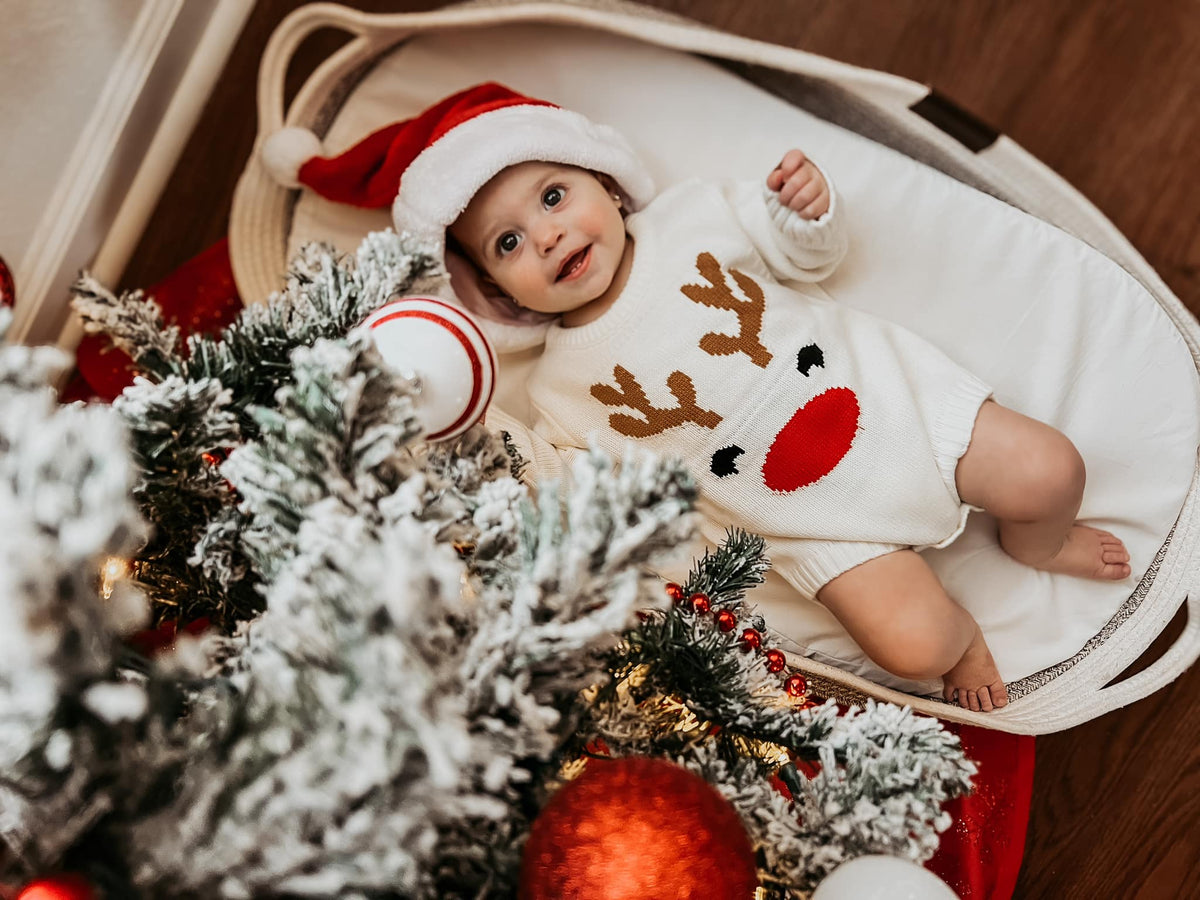 Reindeer Knit Sweater Romper