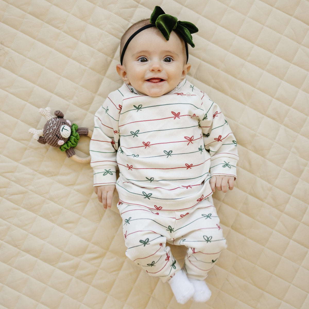 Tied with a Bow Christmas Organic Cotton Set